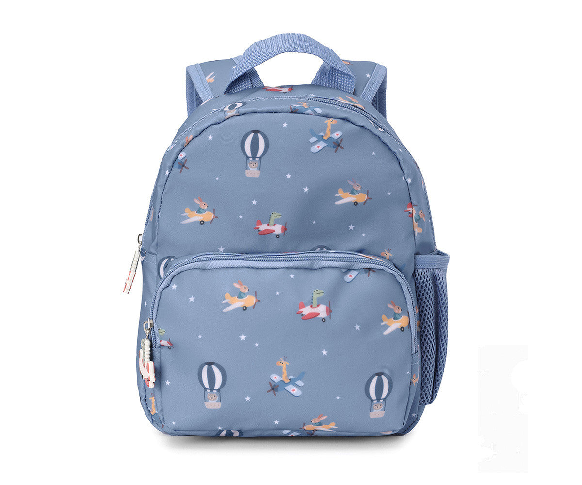 Personalized Tutete Planes backpack for back-to-school, featuring colorful plane designs and adjustable straps for kids.