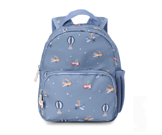 Personalized Tutete Planes backpack for back-to-school, featuring colorful plane designs and adjustable straps for kids.