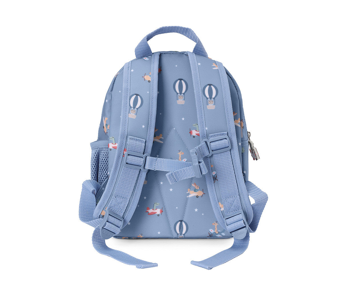 Personalized Tutete Planes backpack for back to school, featuring colorful plane designs and adjustable straps.