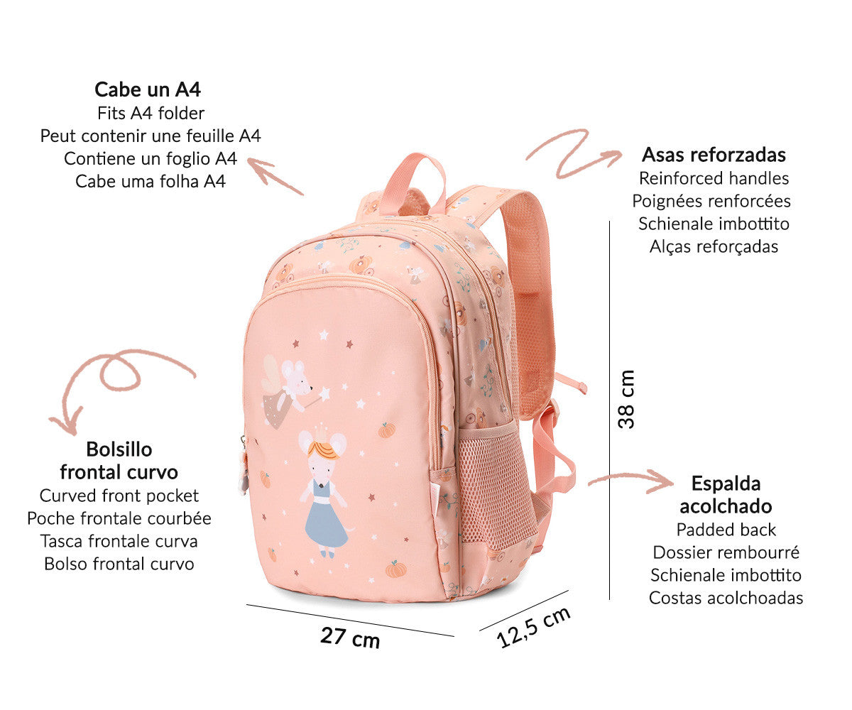 Zainetto Medio Tutete Mouse Fairies + Portachiavi Personalizzabile