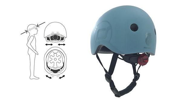 Scoot and  Ride  Helmet steel casco celeste XXS-S: circonferenza  45 – 51cm