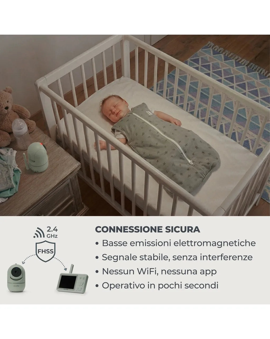 Video baby monitor videovoice 3.2" - nuvita