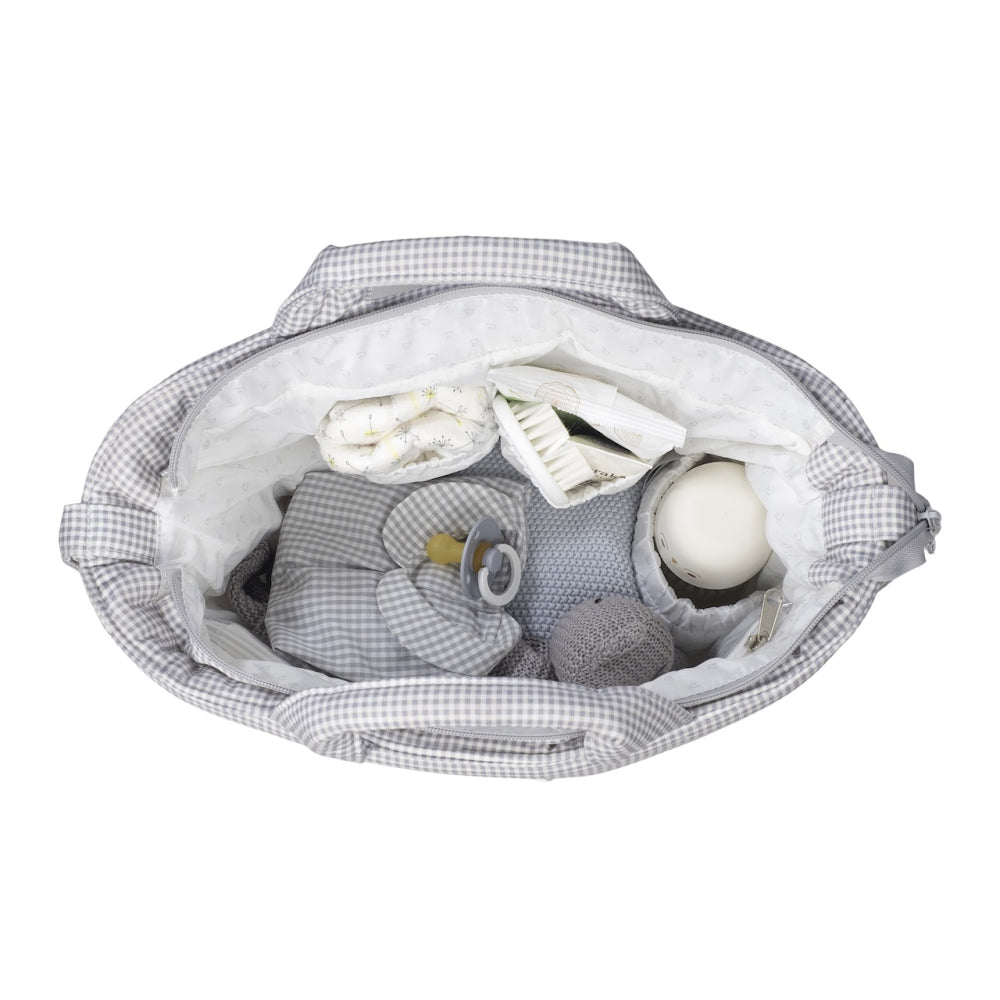Borsa Fasciatoio Pasito a Pasito Little Bloom Vichy Grigio