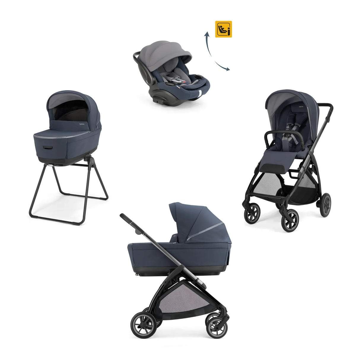 Electa System 4 in 1 ovetto darwine recline - Rooftop Blue - Inglesina