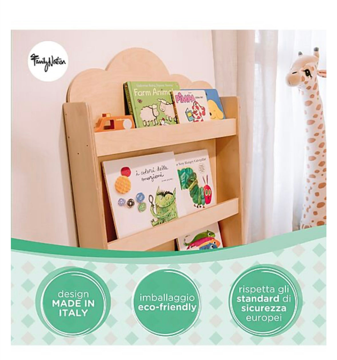 Libreria Frontale Montessoriana - legno di betulla - Natural