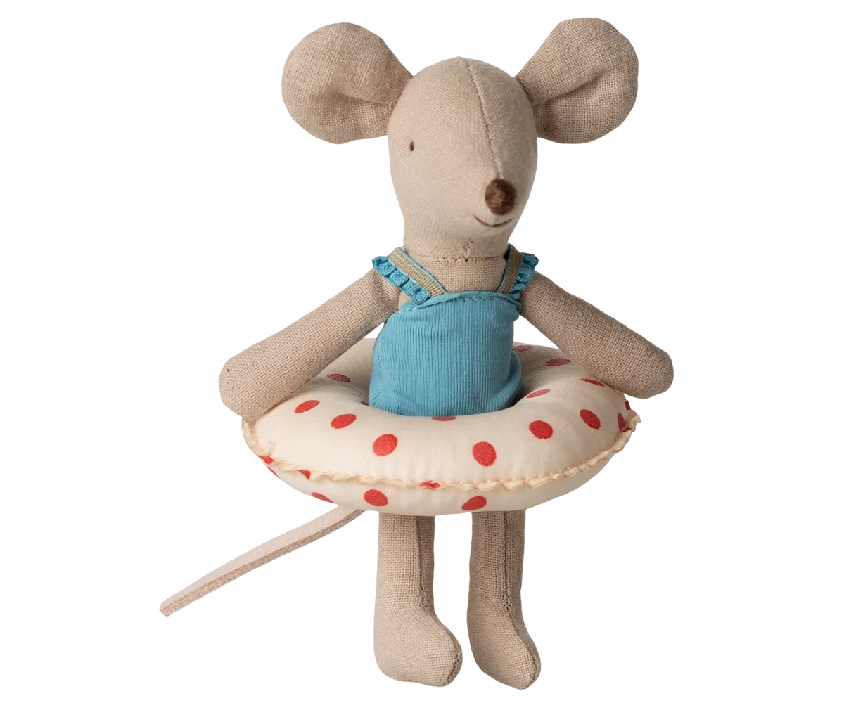 Topolino da spiaggia con galleggiante, Sorellina - Puntini rossi