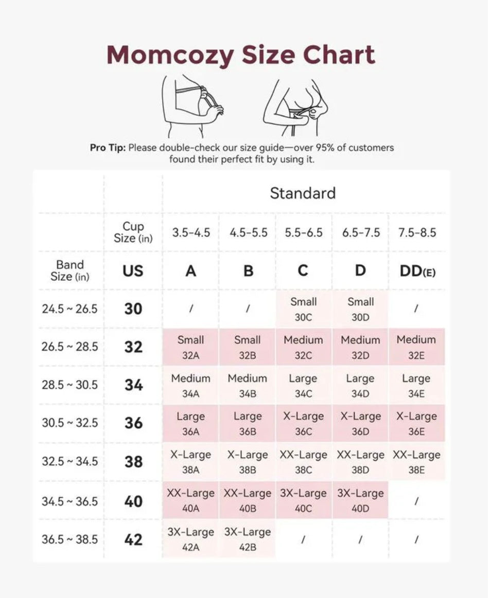 Momcozy - ultra soft nursing bra - reggiseno per allattamento - varie misure - beige - Scandi Kids Concept Store