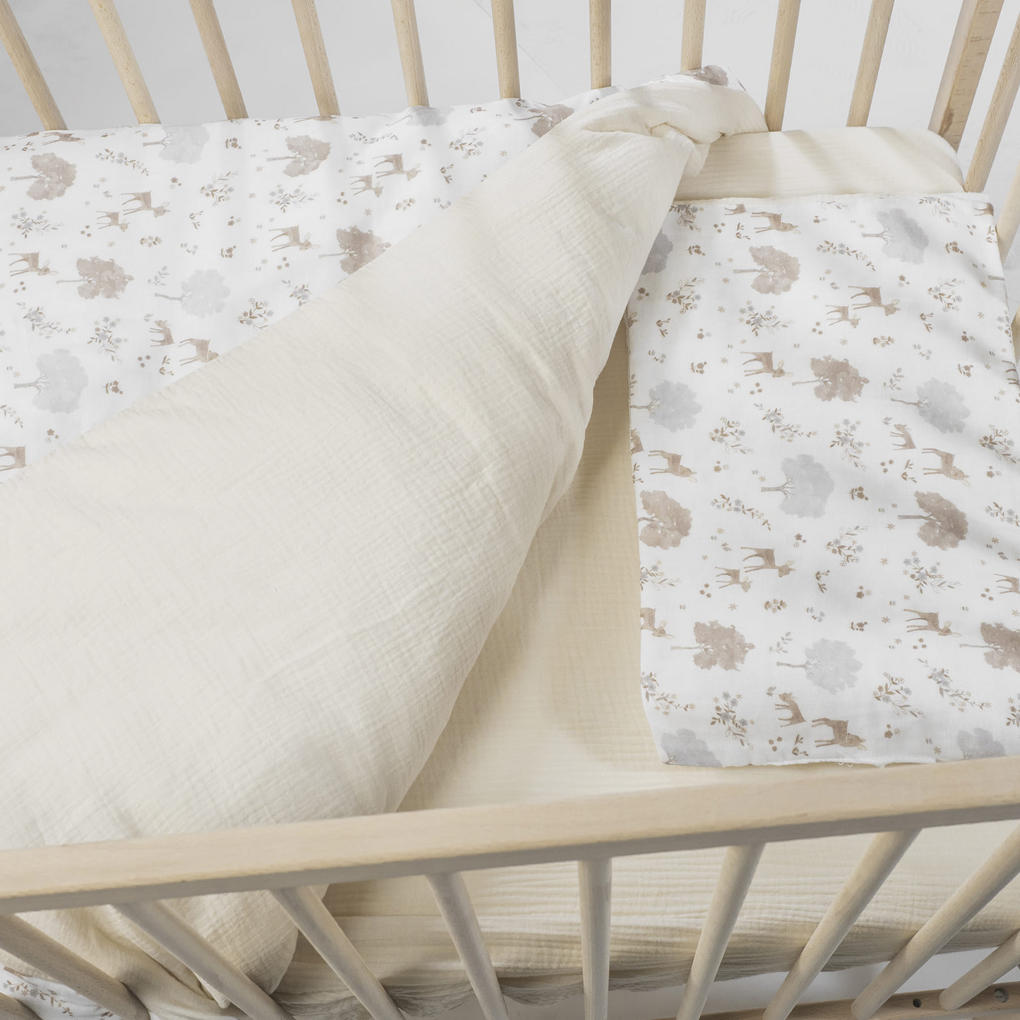 Camu - PIUMINO PER CULLA + LENZUOLO CON ANGOLI + CUSCINO 120X60 CM NARA