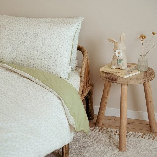 Copripiumino Junior - Verde - Essentials - Foglie di mirtillo - 120x150 - Scandi Kids Concept Store