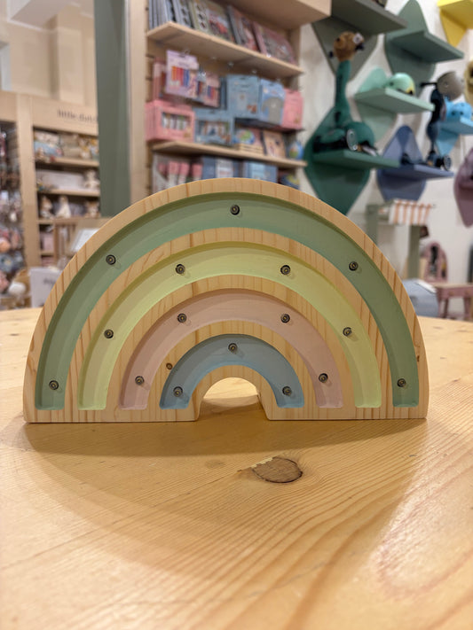 Lampada in legno - arcobaleno verde