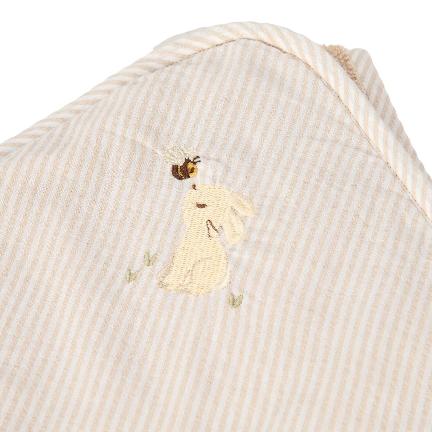 Noda - Little Dutch Asciugamano con cappuccio Newborn Naturals Baby Bunny  - 75 x 75 cm + ricamo