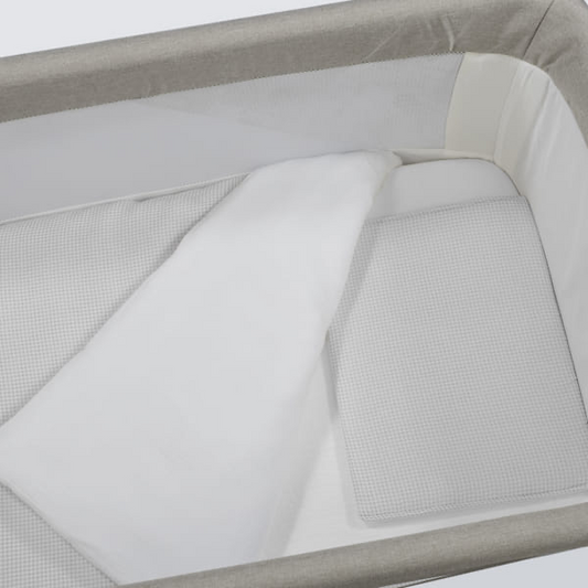 Palu -  Piumino Per Culla + Lenzuolo Con Angoli + Cuscino 90x50 Cm little bloom vichy grigio