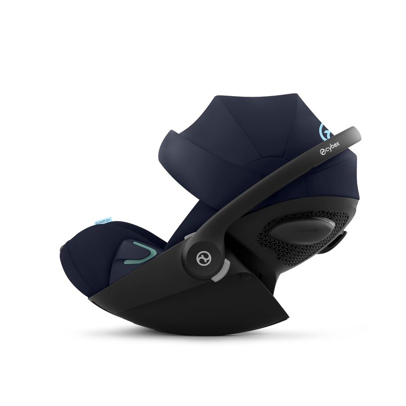 Cybex Cloud G i-Size Plus infant car seat with adjustable headrest and safety harness, shown in a neutral color.