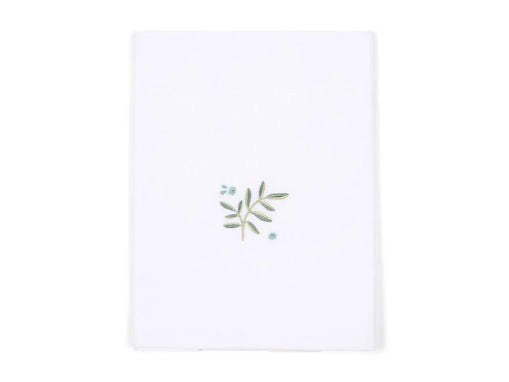 Ziam - Lenzuolo con angoli per culla + lenzuolo sopra - Verde - Essentials - Foglie di mirtillo - 60x120 + 110x140