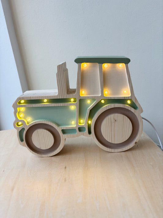 Lampada legno Trattore USB