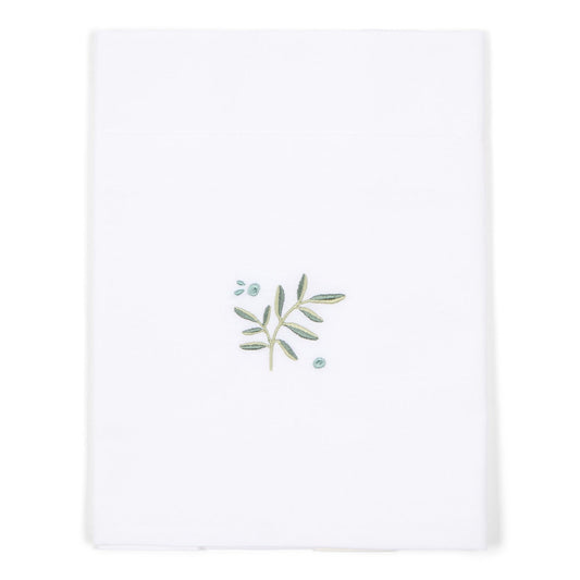 Lenzuolo per culla LITTLE DUTCH ricamato con foglie di mirtillo 110×140