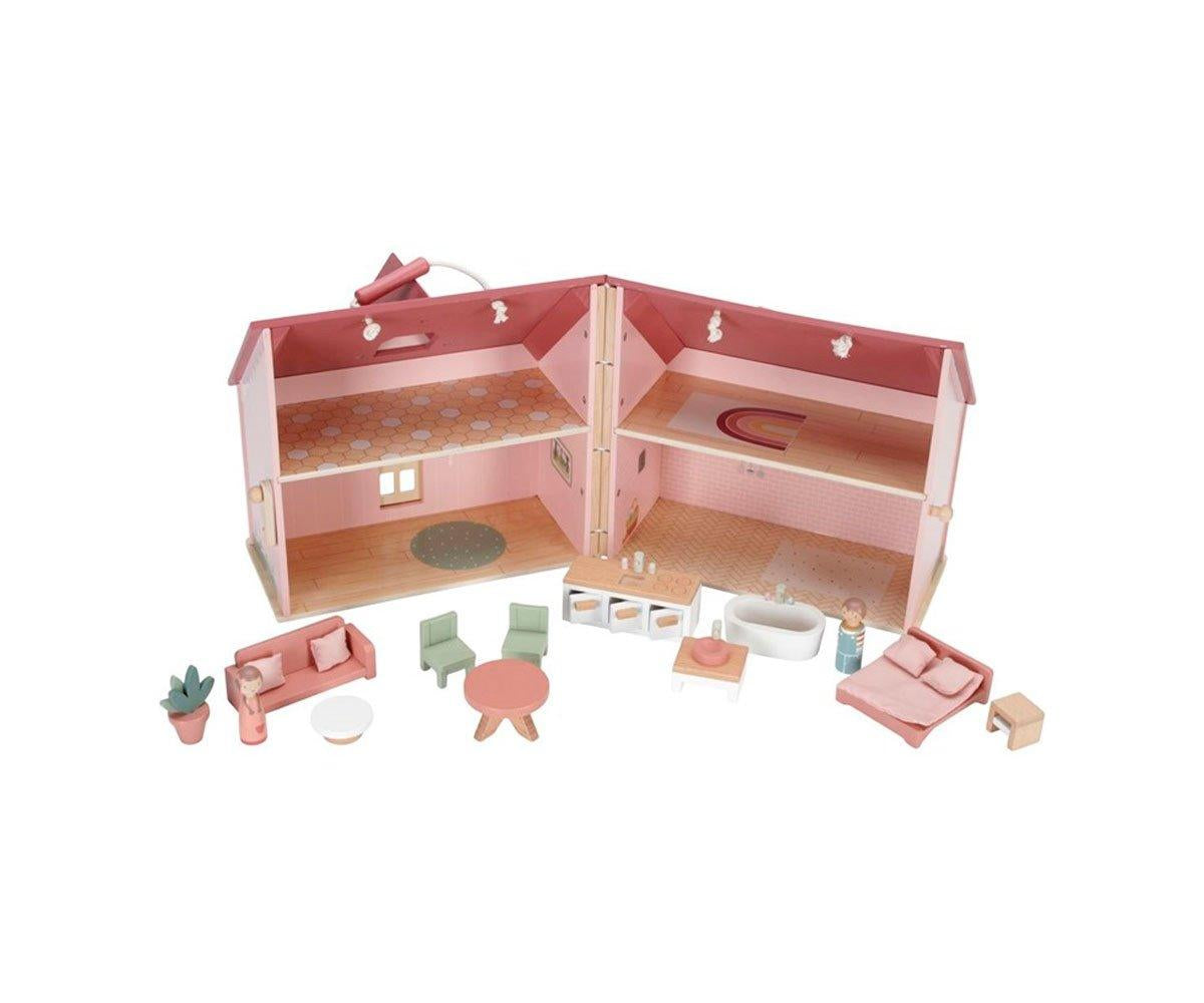 Casa delle Bambole Rosa Portatile Little Dutch