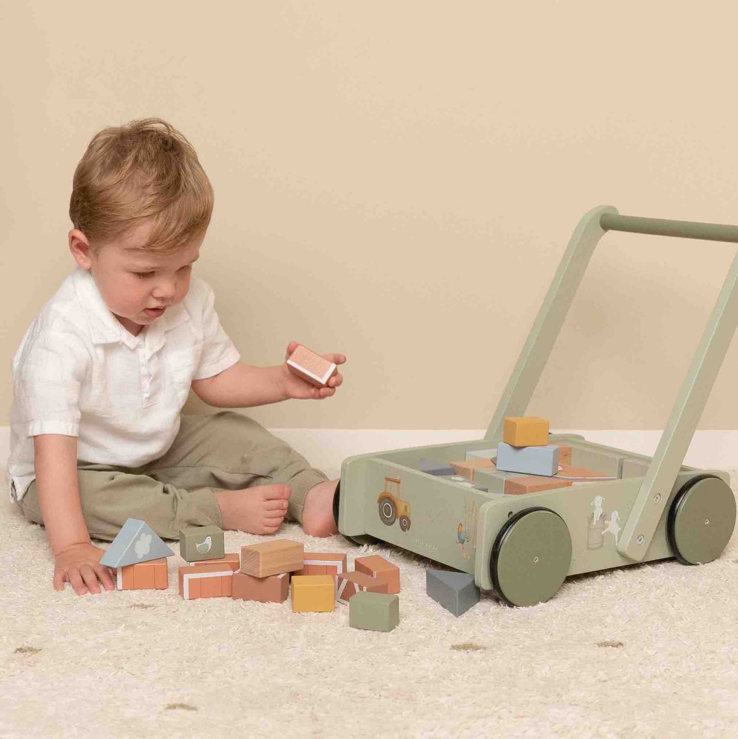 Carrellino primi passi con costruzioni - Little farm - Block trolley