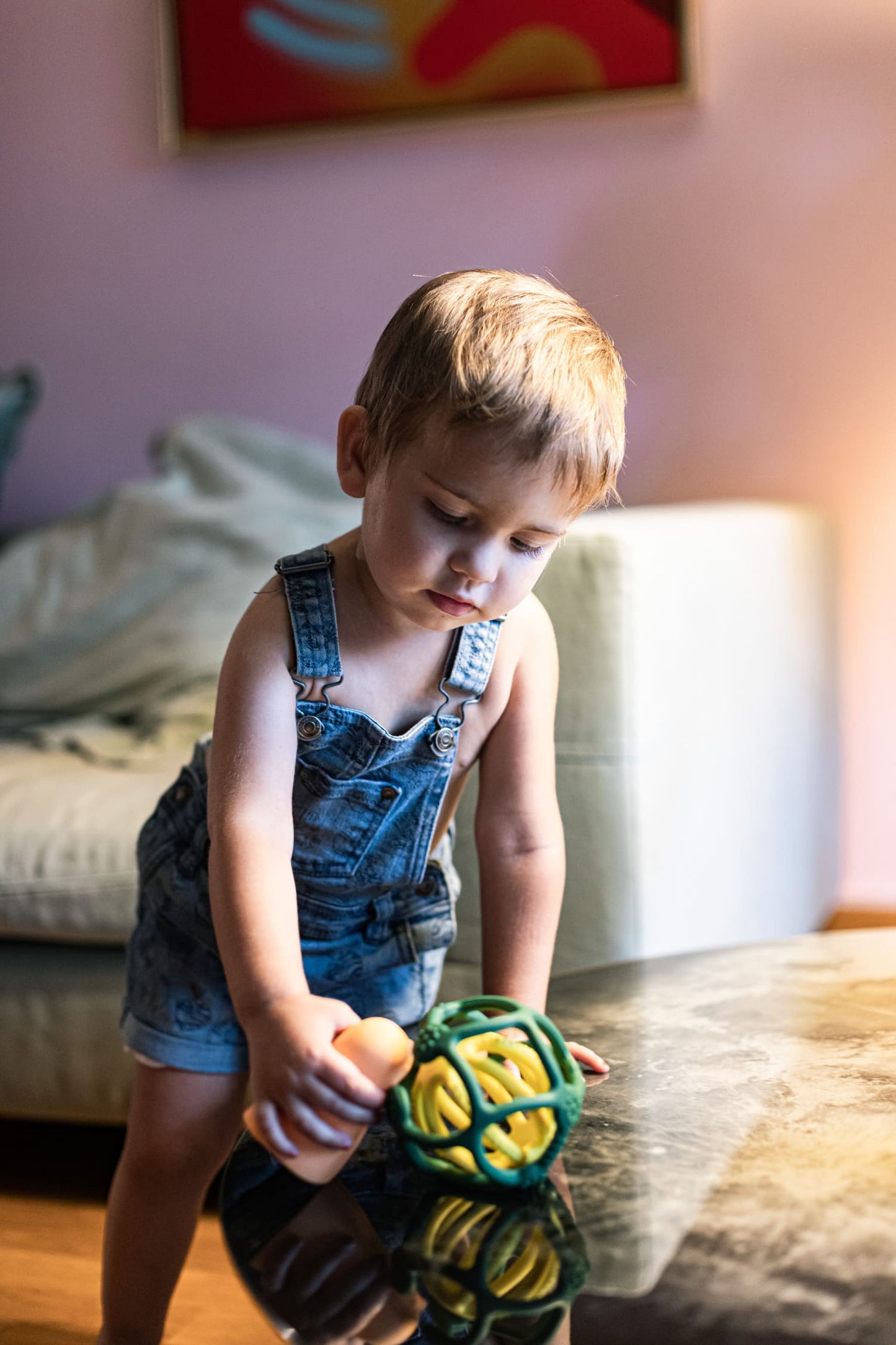 Little L - SET OF 2 SENSORY BALLS GREEN AND YELLOW