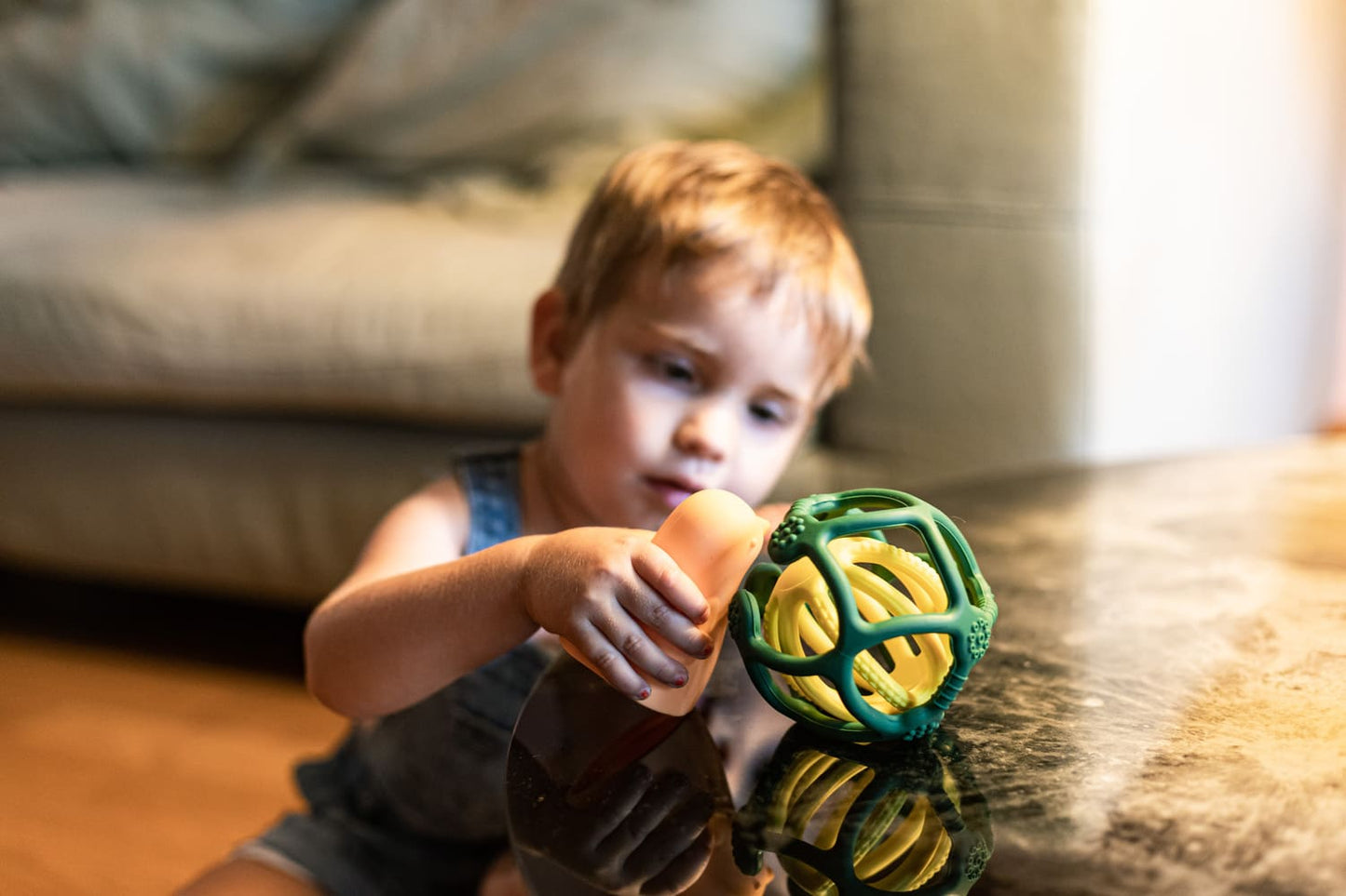 Little L - SET OF 2 SENSORY BALLS GREEN AND YELLOW