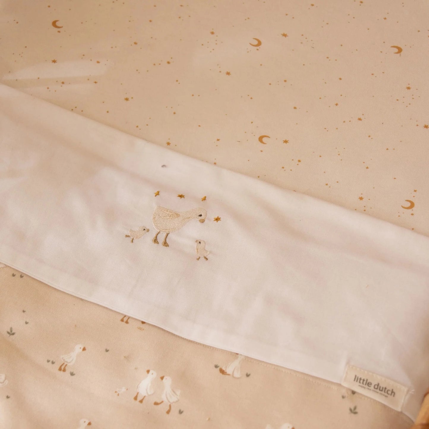 Lenzuolo sopra per culla - Bianco - Newborn Naturals - Little Goose - 110X140