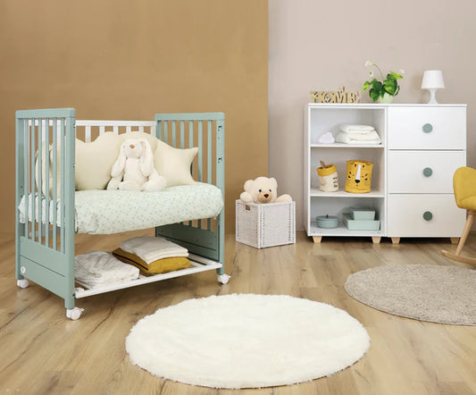 Noda -solo lettino avant  ( verde e bianco) + materasso evoluzione - Scandi Kids Concept Store
