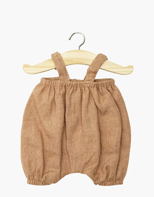Vestito per bambola minikane - Kim bloomers in lino lavato color nocciola