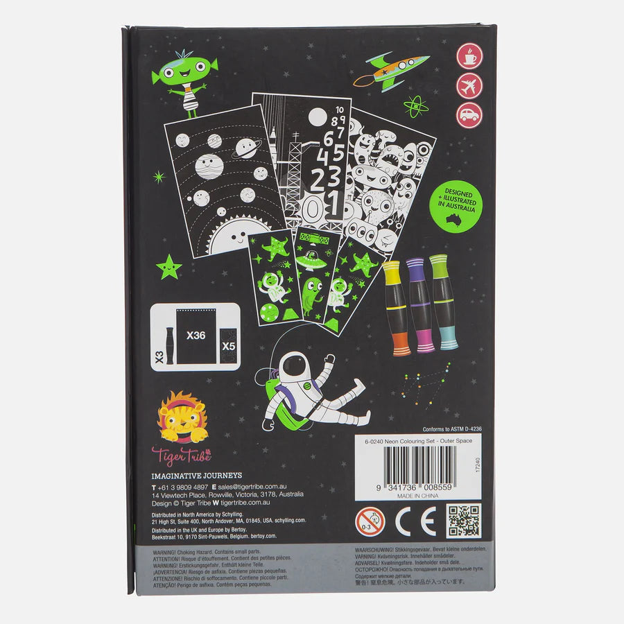 Tiger Tribe - Set da colorare al neon - Spazio