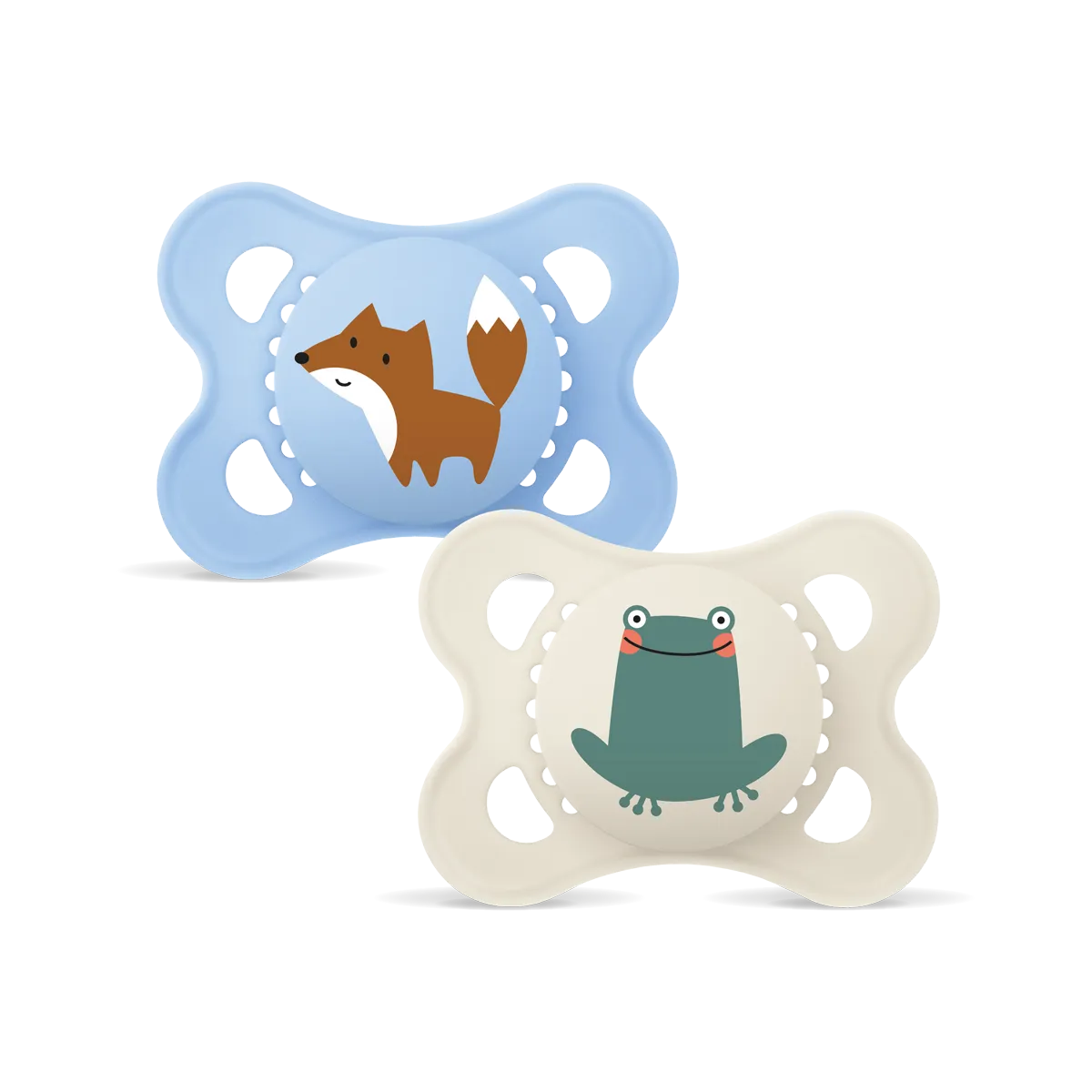 MAM Original ciucci,2-6 mesi, set di 2 GROUNDING IN NATURE azzurro-panna