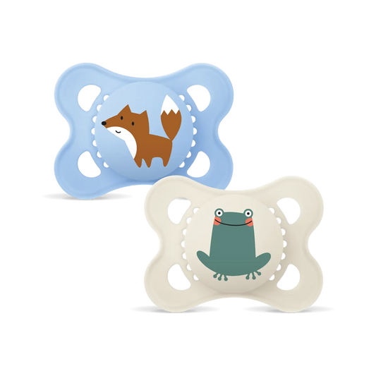 MAM Original ciucci,2-6 mesi, set di 2 GROUNDING IN NATURE azzurro-panna