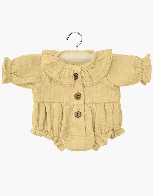 Vestito per bambola minikane -  Pagliaccetto Léonore in garza di cotone vaniglia
