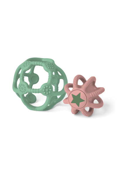 Little L - SET OF 2 SENSORY BALLS GREEN AND PINK