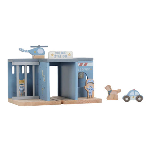 Stazione di polizia in legno – Blu – Essentials