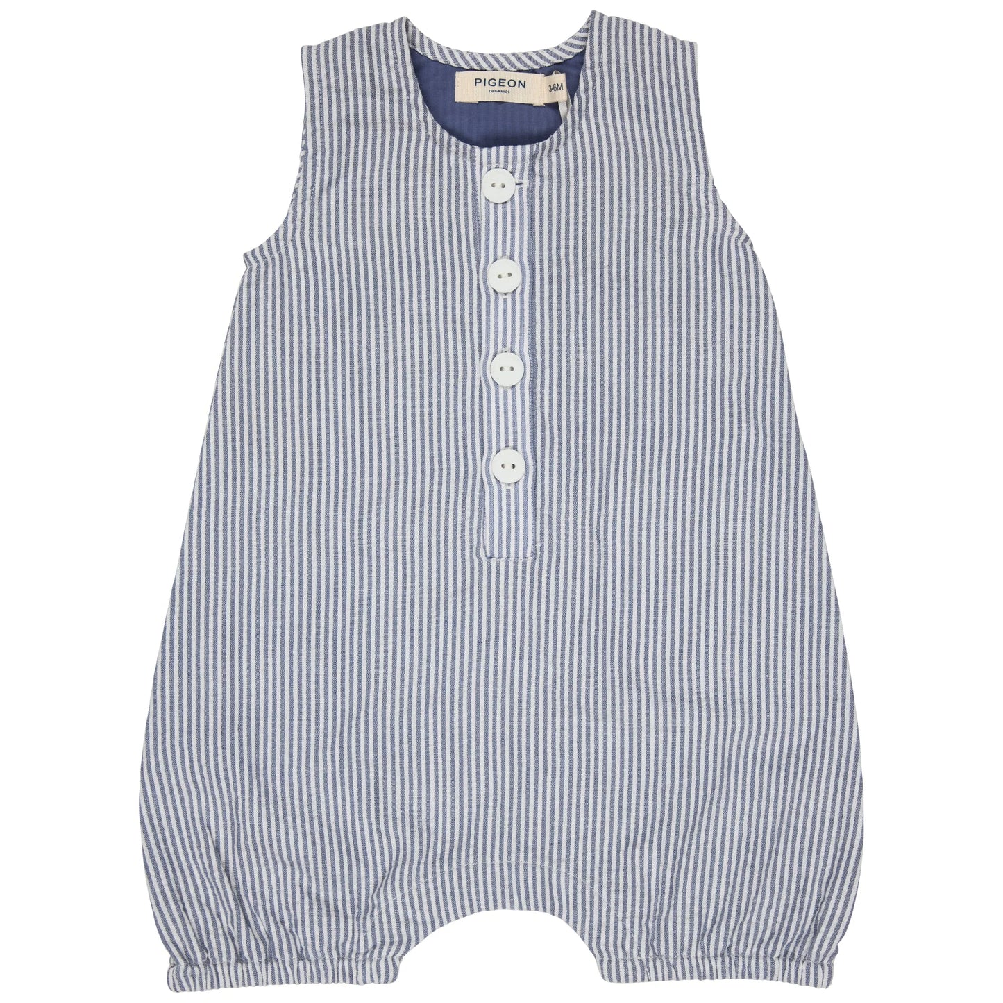 Baby All-In-One (Seersucker Fine Stripe) - Indigo