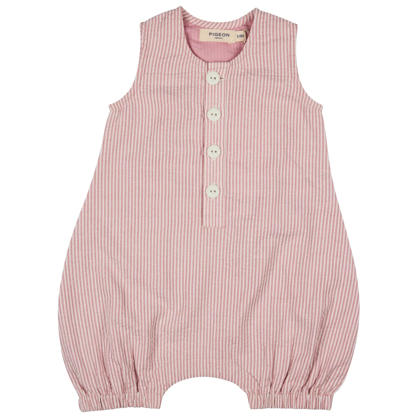 Baby All-In-One (Seersucker Fine Stripe) - Rosa
