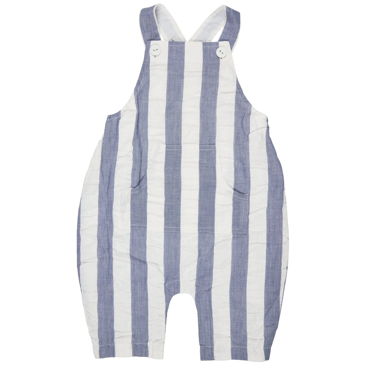 Salopette per bambini (Seersucker Wide Stripe) - Indaco PIGEON