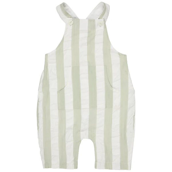 Salopette per bambini (Seersucker Wide Stripe) - VERDE PIGEON