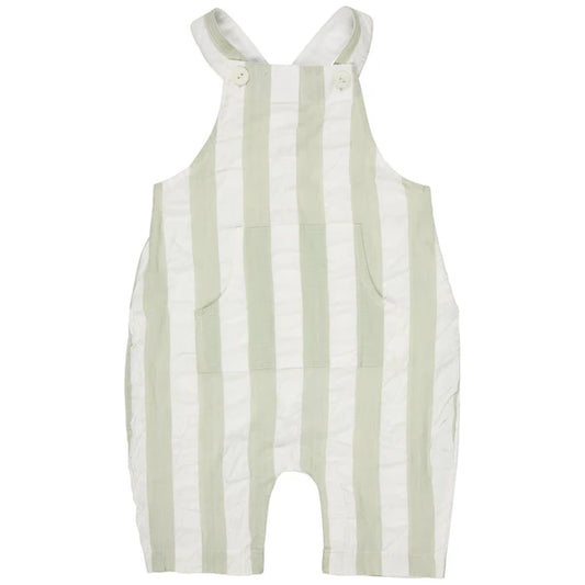 Salopette per bambini (Seersucker Wide Stripe) - VERDE PIGEON