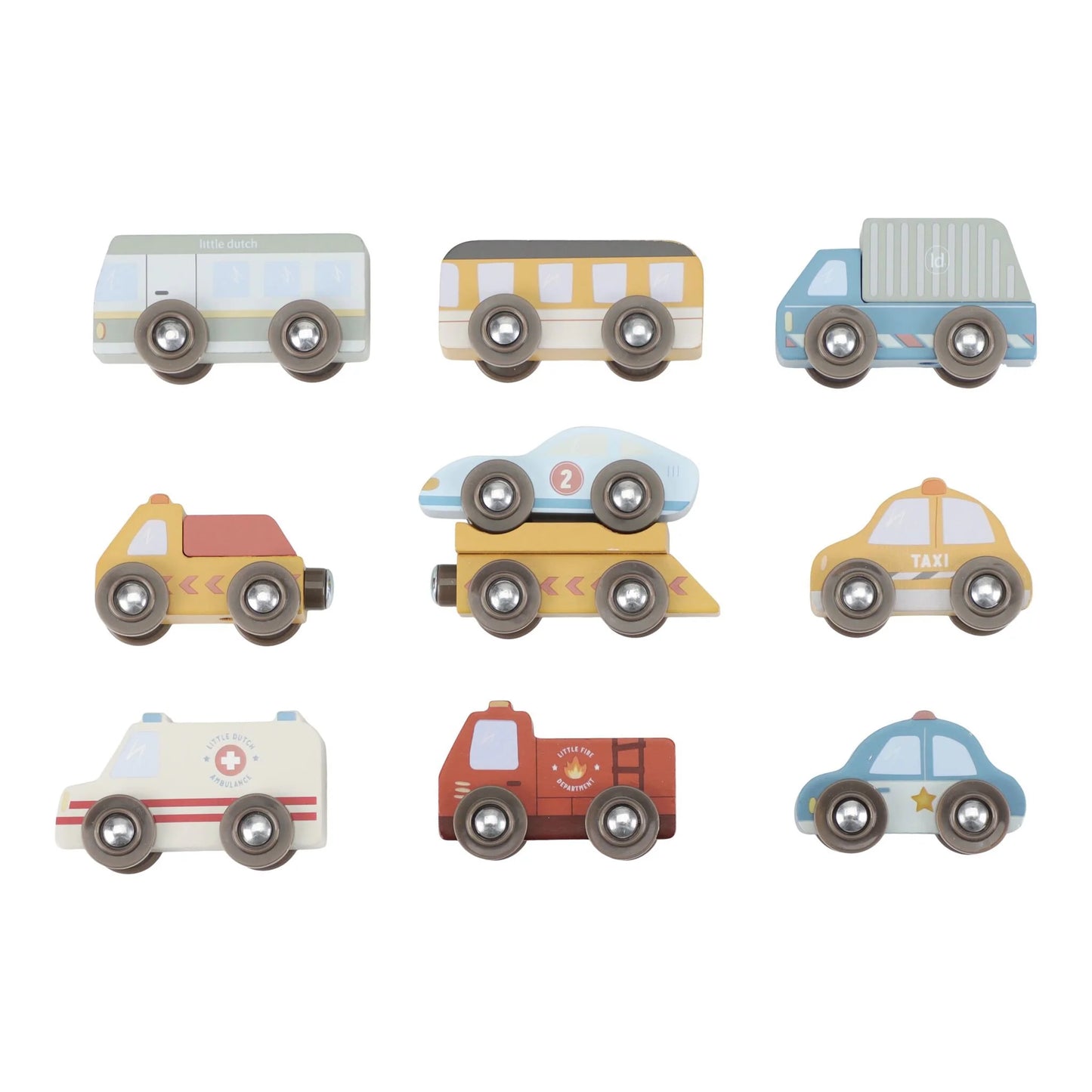Wooden vehicle set – Multicolored – Essentials
