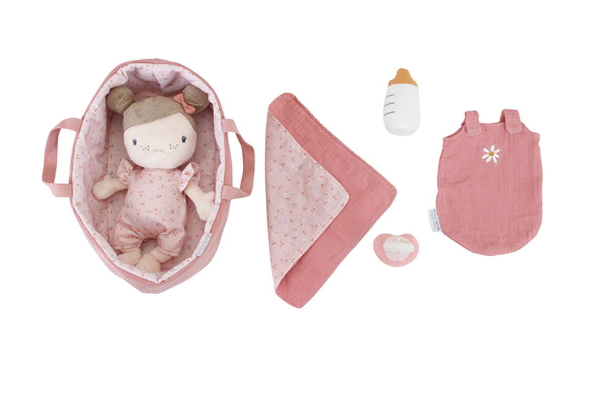 Peluche Bambola Rosa Little Pink Flowers - baby doll rosa set