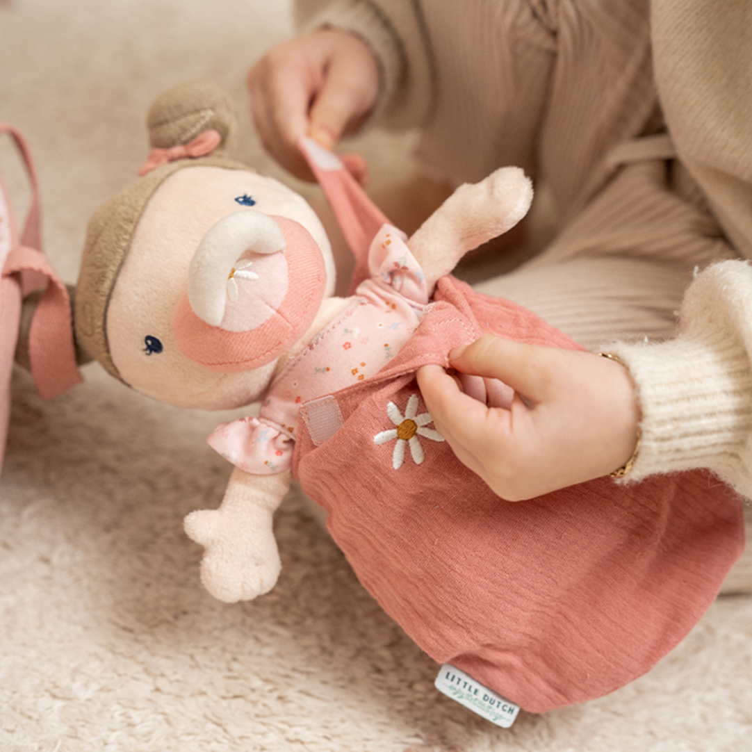 Peluche Bambola Rosa Little Pink Flowers - baby doll rosa set