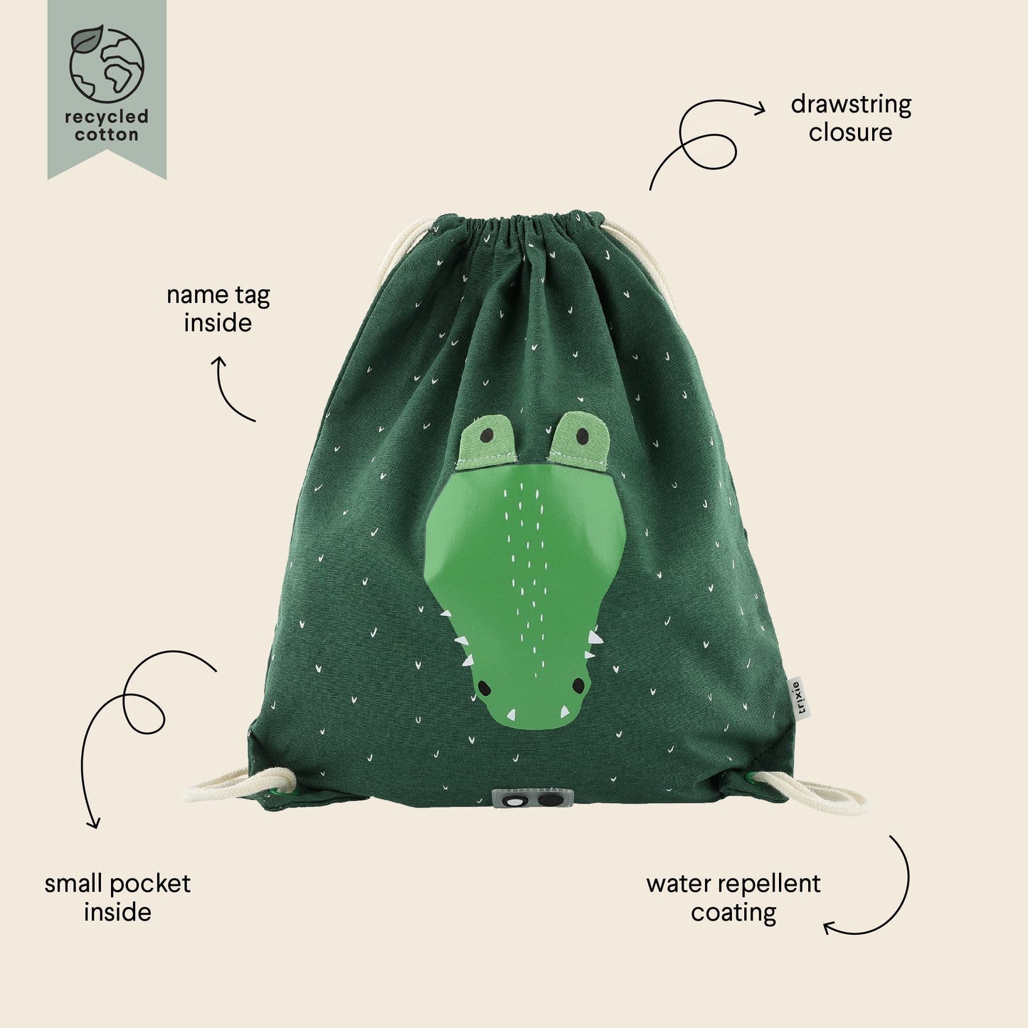 Drawstring bag sacca Trixie Mr. Crocodile