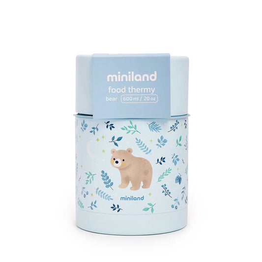 Miniland Thermos Pappa Dreamland Orsetto 600 ml insulated bottle with cute teddy bear design for kids.