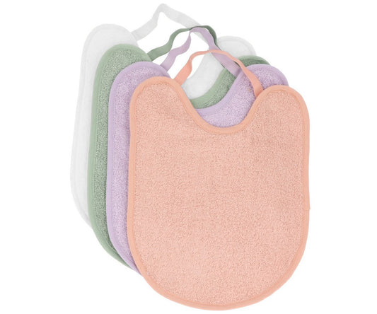 Pack 4 Bavagli Spugna Plastificati Rosa, Malva, Sage, Ivory Tutete