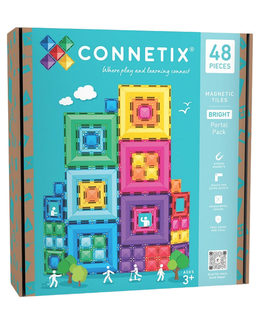 Connetix - 48 Pezzi - Pacco Cornici - Bright - 100% Plastica ABS Atossica - Apprendimento STEM!