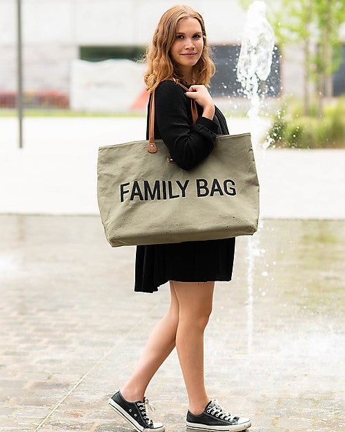 Family Bag in Canvas - Borsa Weekend - Kaki