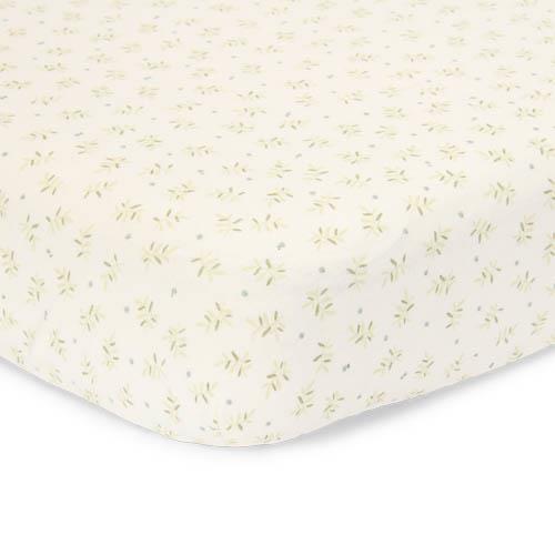 Lenzuolo con angoli singolo - Verde - Essentials - Foglie di mirtillo - 200x90