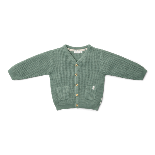 Little Dutch Cardigan lavorato a maglia verde foresta