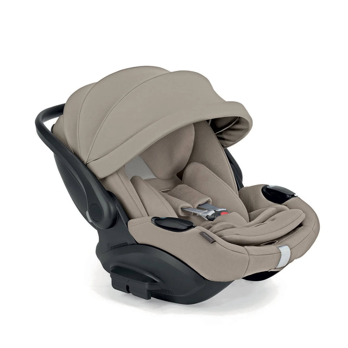 Inglesina Aptica System 4-in-1 infant stroller with Vicuna Beige Darwin Evo recline seat, lightweight and modern design.
