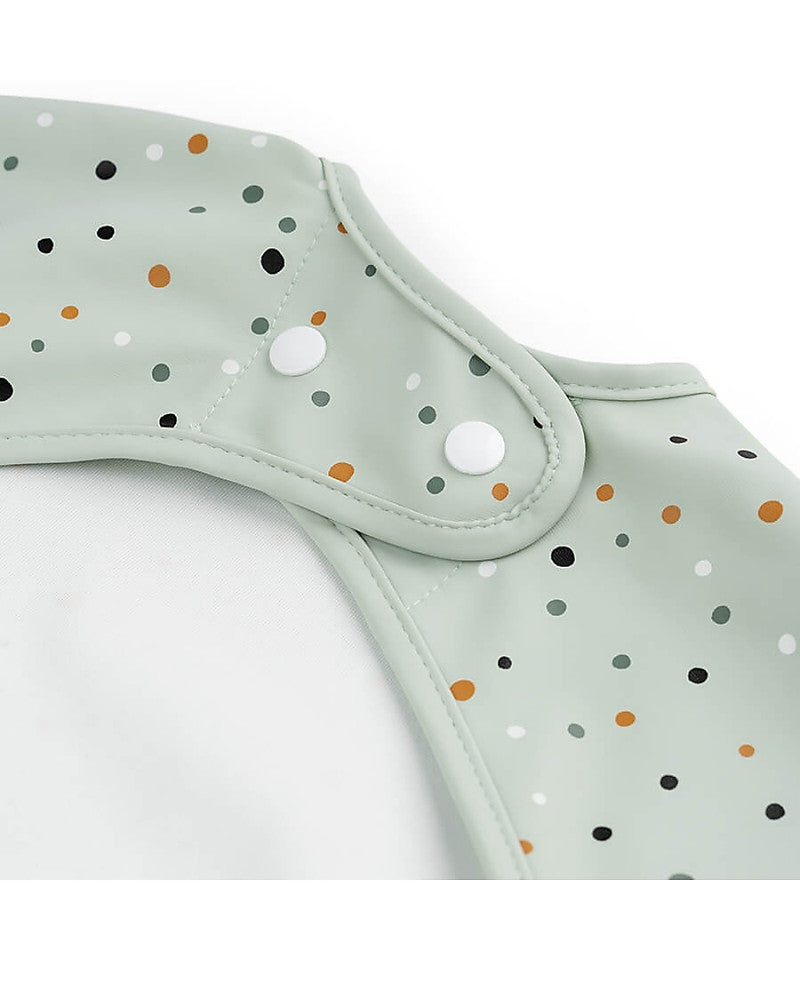 Bavaglio a Maniche Lunghe Impermeabile con Tasca - Happy Dots - Verde - Certificato Oeko-Tex